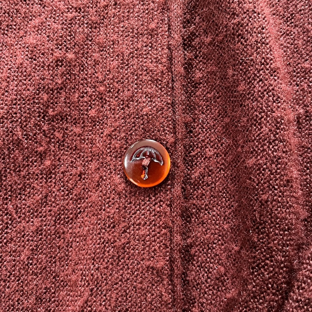 Vintage Arnold Palmer Robert Bruce Burgundy Wool Mens Cardigan‎ Large - Picture 4 of 5